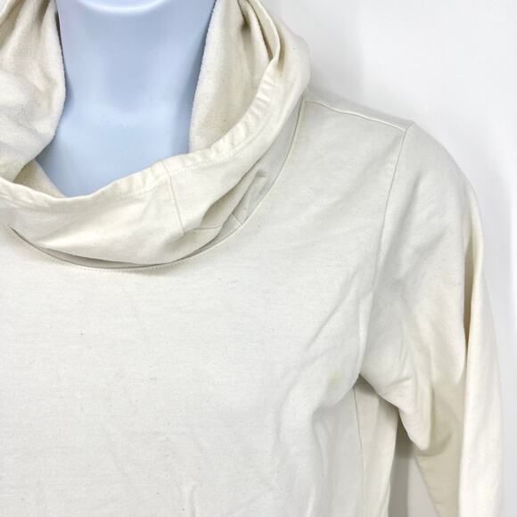 Columbia Hooded Pullover Cream Kangaroo Pocket Thumb Holes Size L - Picture 2 of 9